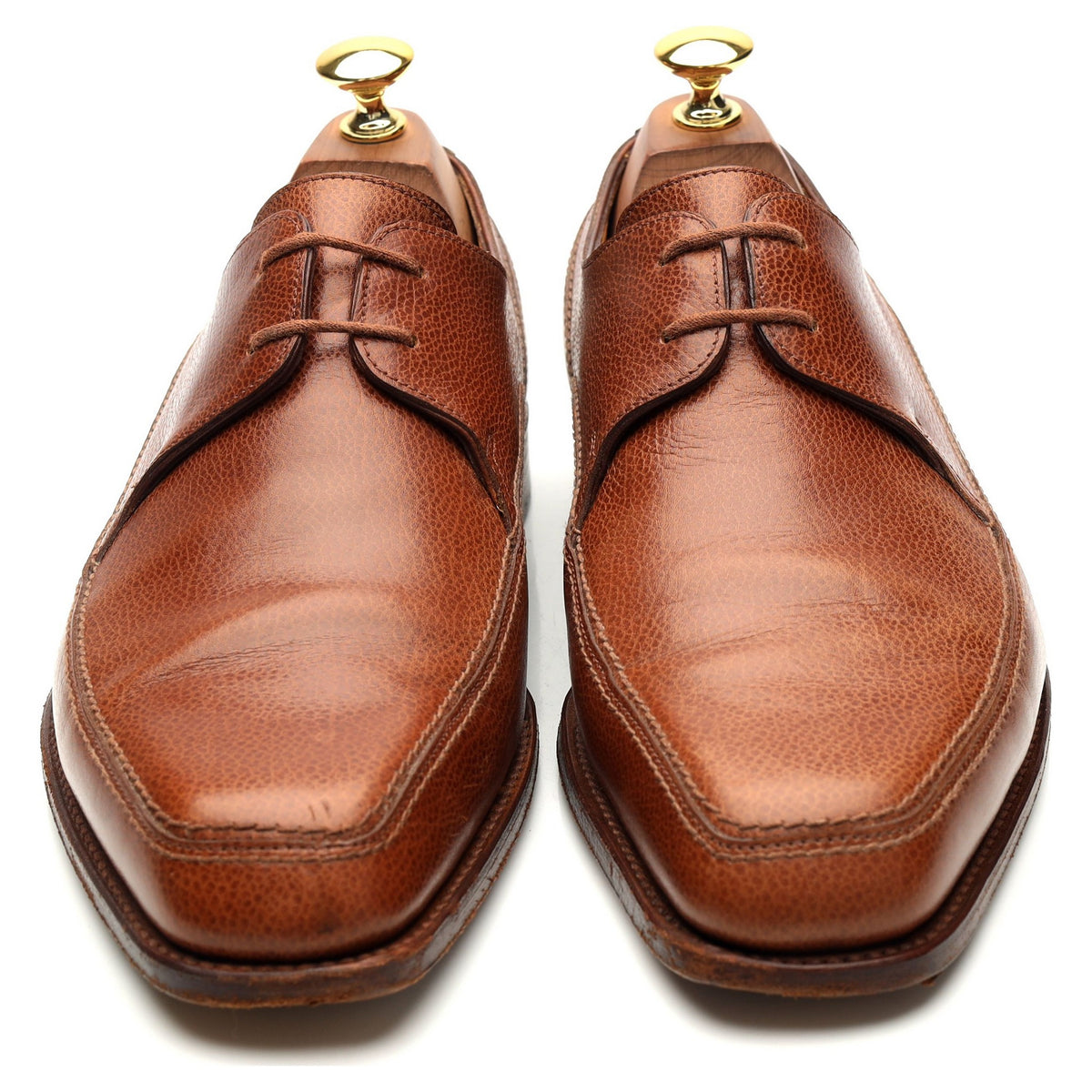 &#39;Hurtwood&#39; Tan Brown Grain Leather Derby UK 6 E