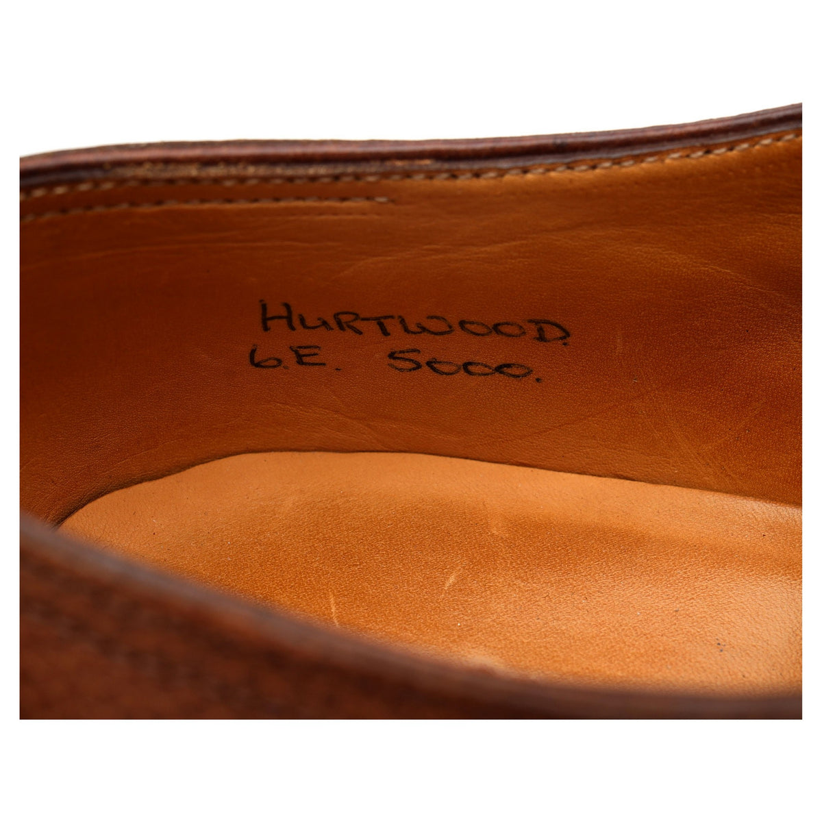 &#39;Hurtwood&#39; Tan Brown Grain Leather Derby UK 6 E