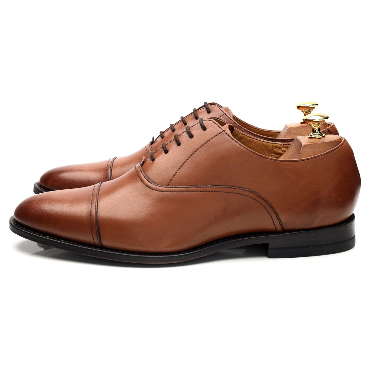 Tan Brown Leather Oxford UK 10 F