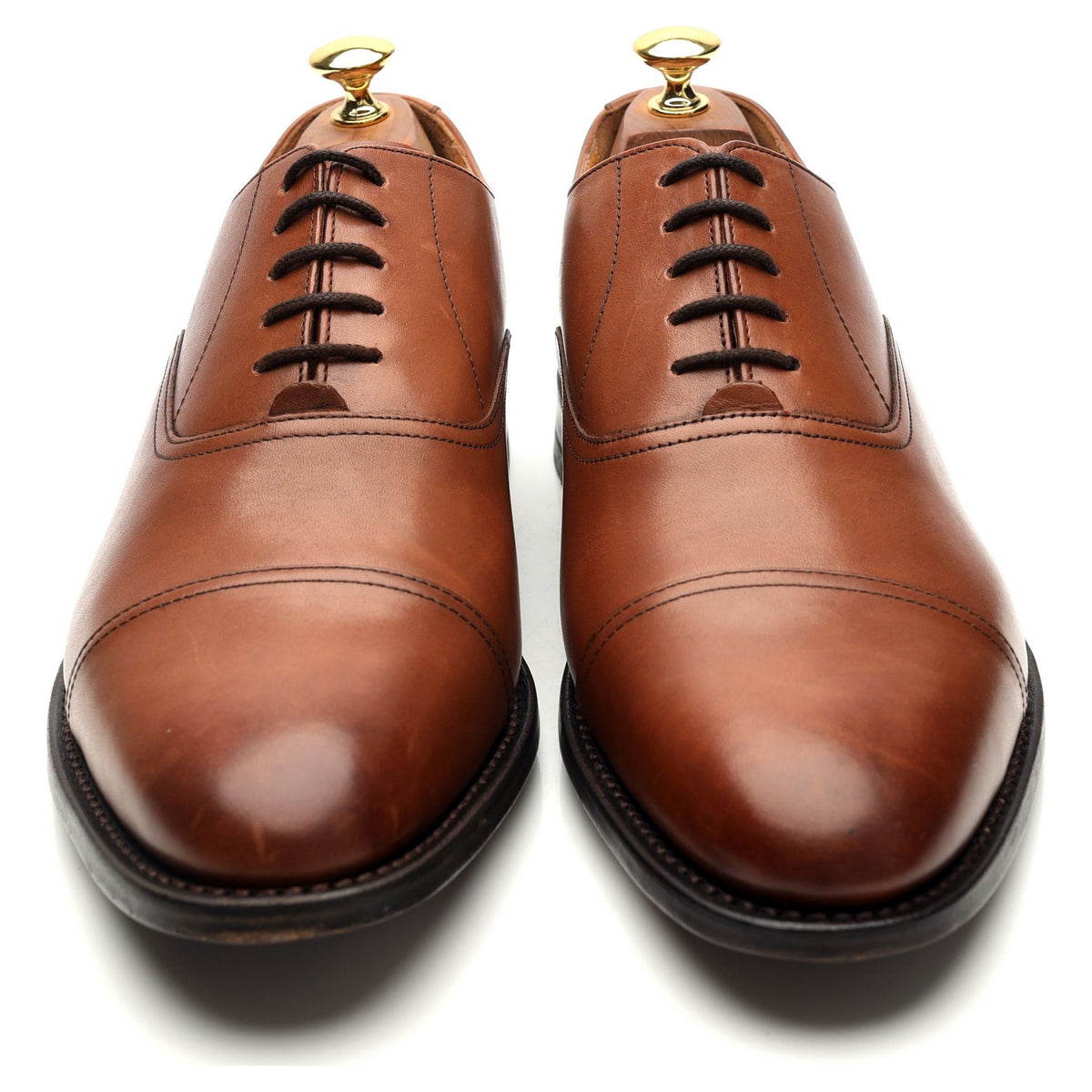 Tan Brown Leather Oxford UK 10 F