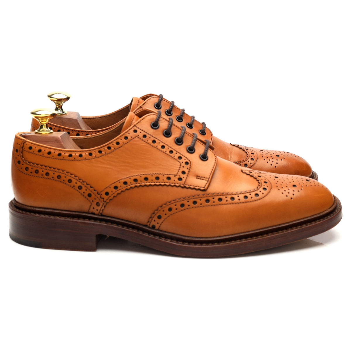1880 &#39;Chester 2&#39; Tan Brown Leather Derby Brogues UK 7.5 F