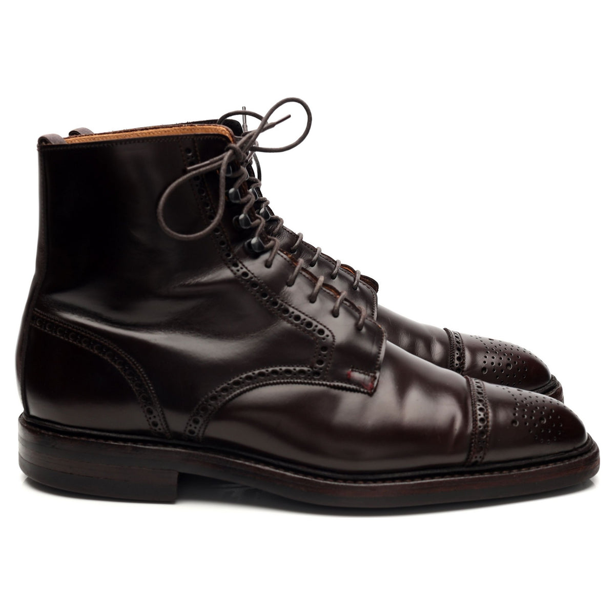 &#39;Toby&#39; Dark Brown Leather Brogue Boots UK 6 E