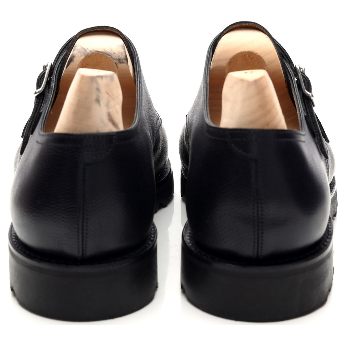 &#39;William&#39; Navy Blue Grain Leather Double Monk Strap UK 10 E
