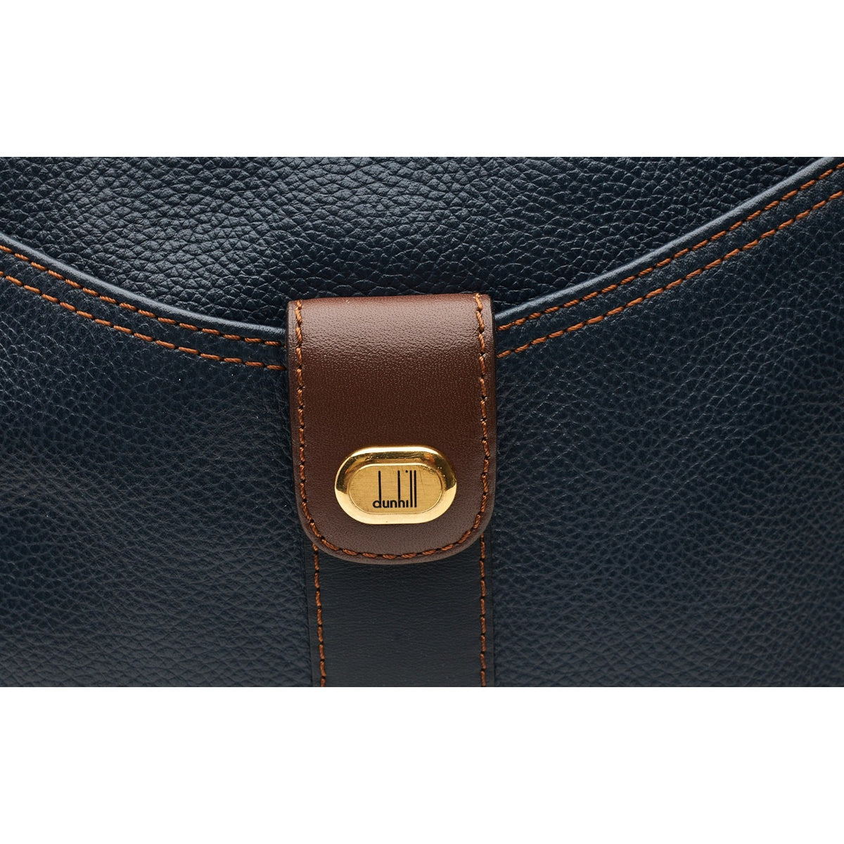 Navy Blue Grain Leather Wash Bag