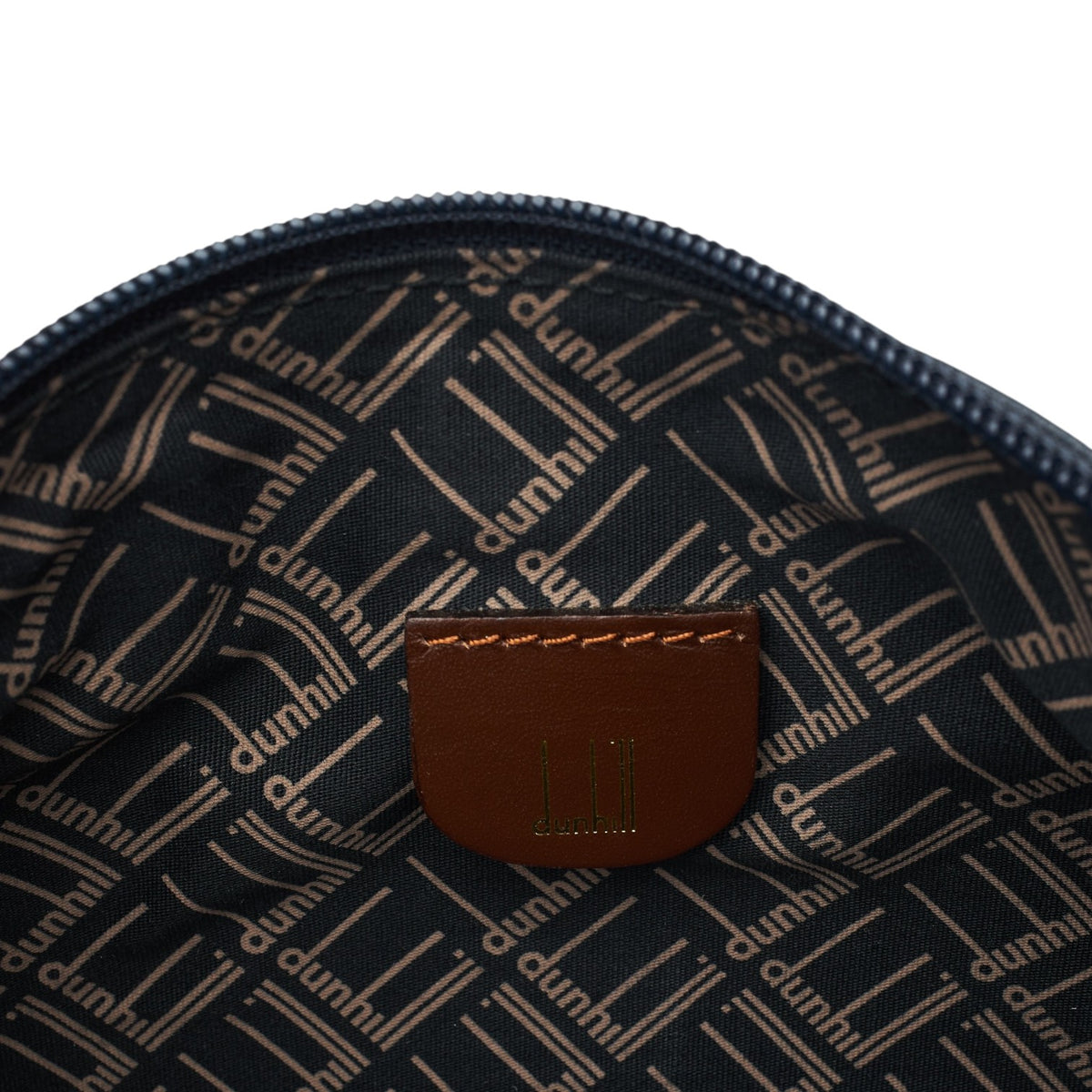 Navy Blue Grain Leather Wash Bag