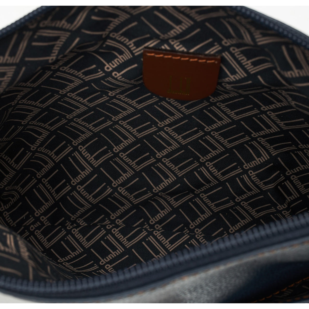 Navy Blue Grain Leather Wash Bag