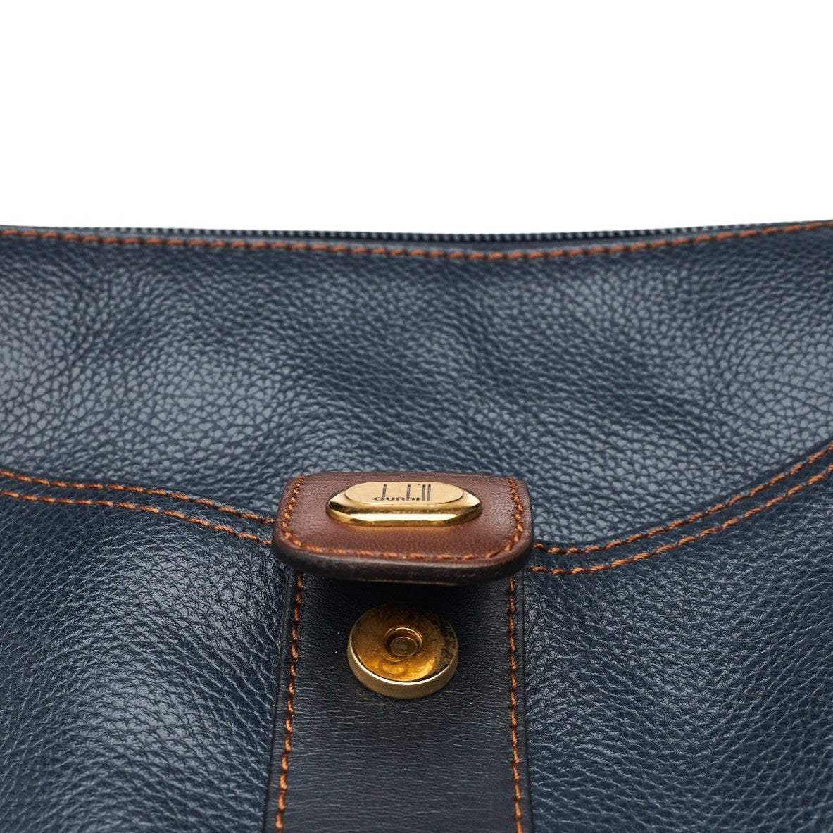 Navy Blue Grain Leather Wash Bag