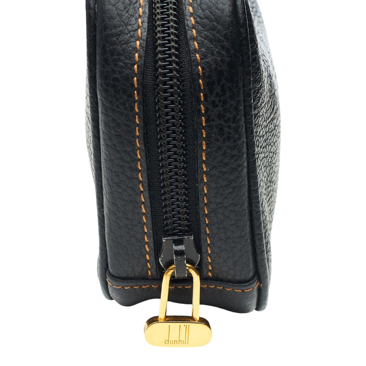 Black Grain Leather Wash Bag Small