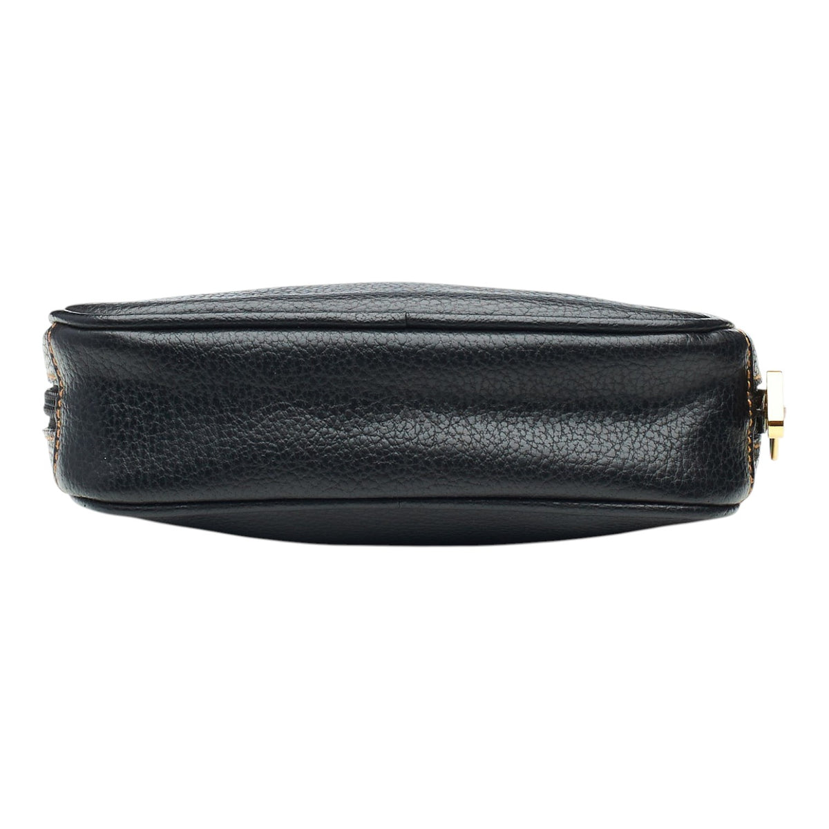 Black Grain Leather Wash Bag Small