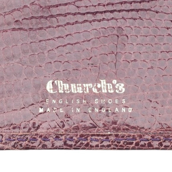 Burgundy Lizard Leather Card Holder