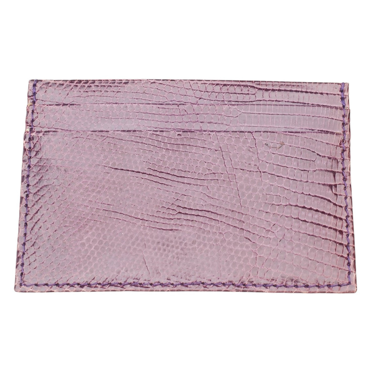 Burgundy Lizard Leather Card Holder
