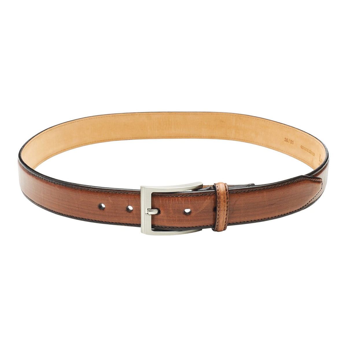 'Philip' Tan Brown Leather Belt 36"