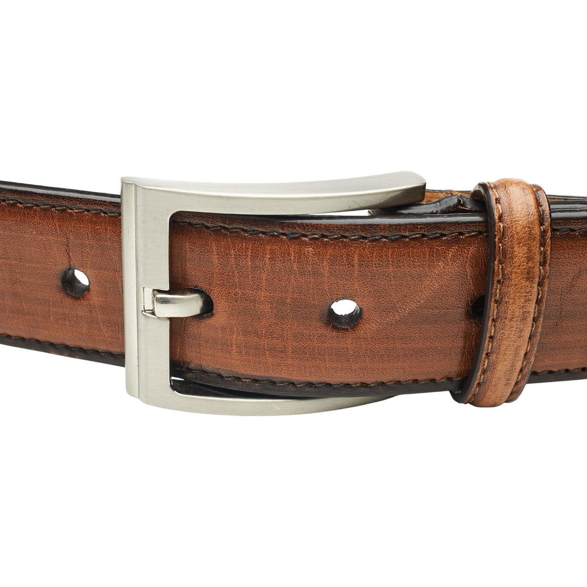 'Philip' Tan Brown Leather Belt 36"