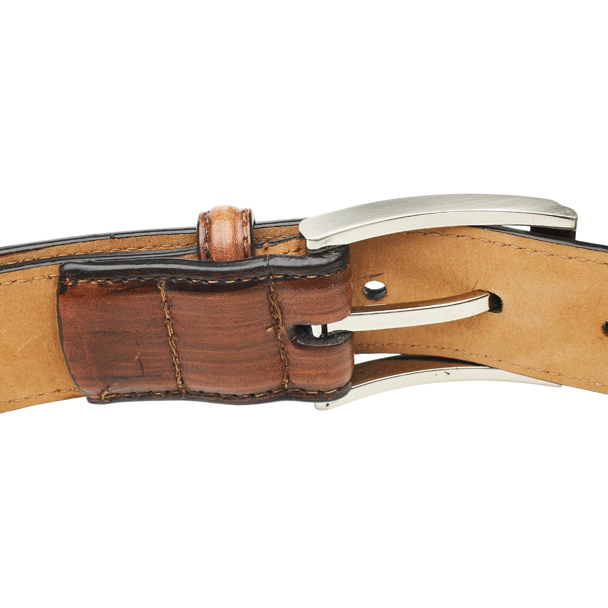 'Philip' Tan Brown Leather Belt 36"