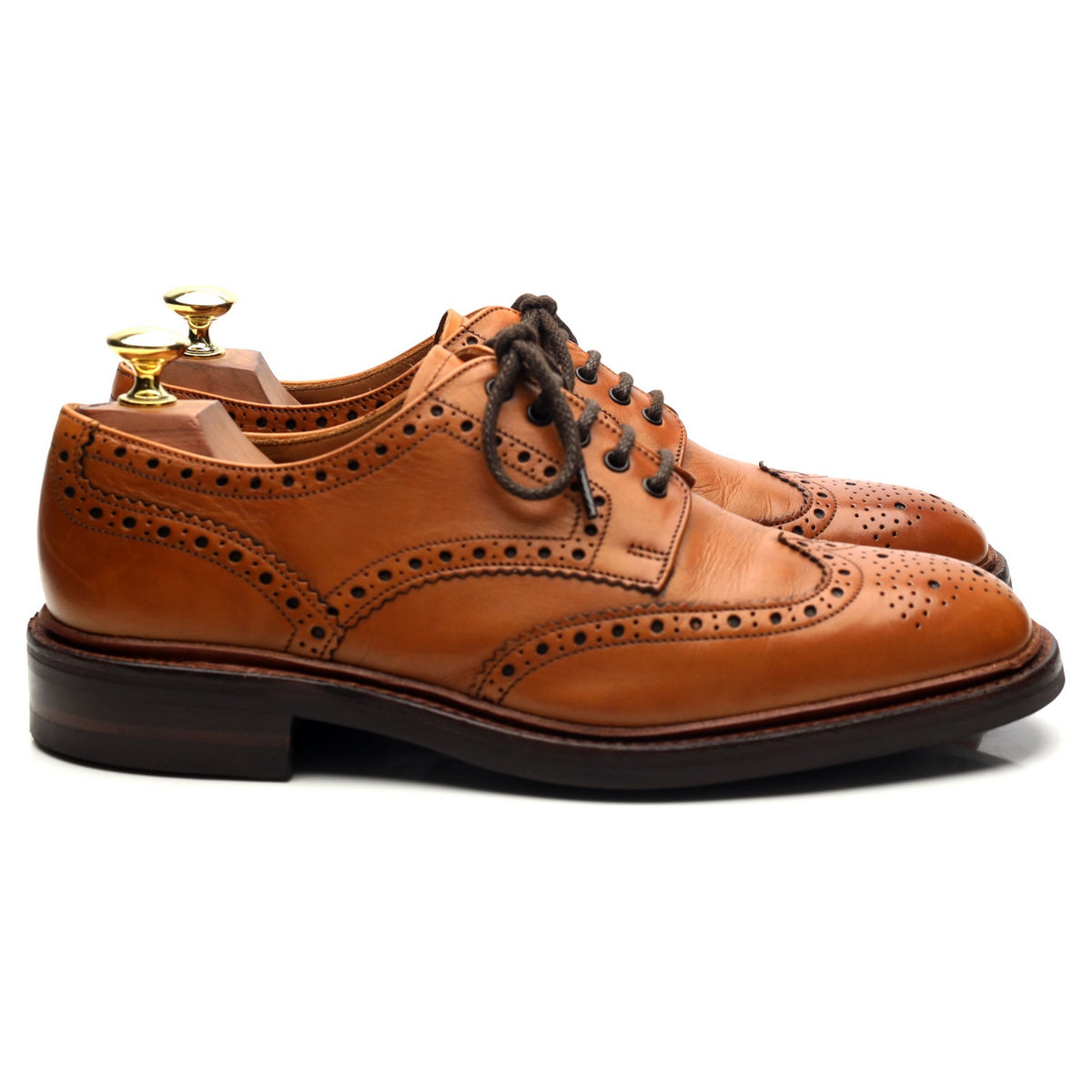 1880 &#39;Chester 2&#39; Tan Brown Leather Derby Brogues UK 7.5 F