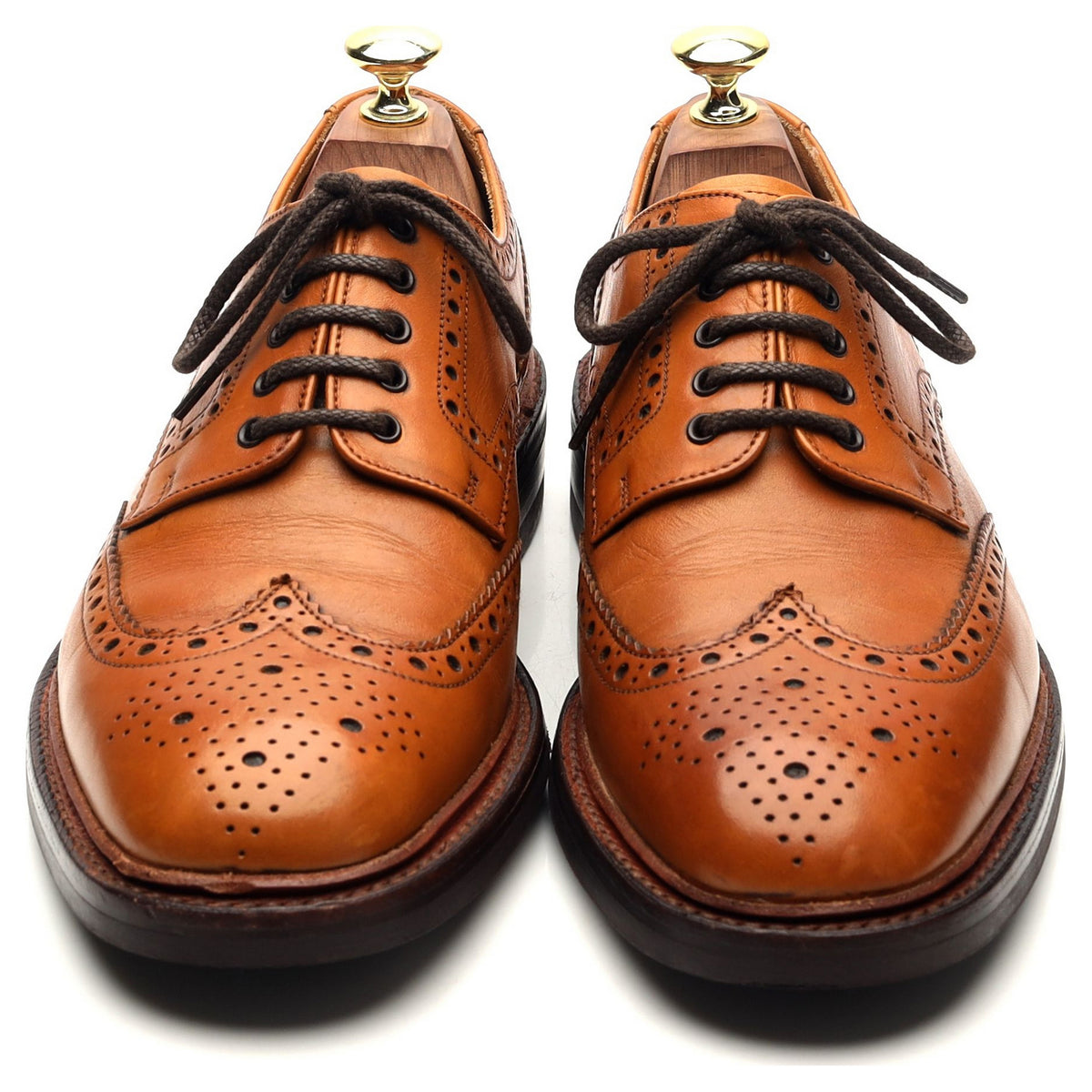 1880 &#39;Chester 2&#39; Tan Brown Leather Derby Brogues UK 7.5 F