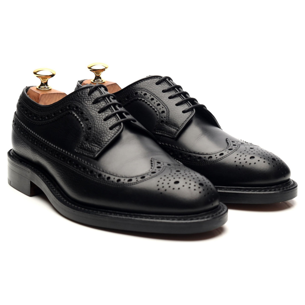 1880 &#39;Taunton&#39; Black Leather Derby Brogues UK 6 F