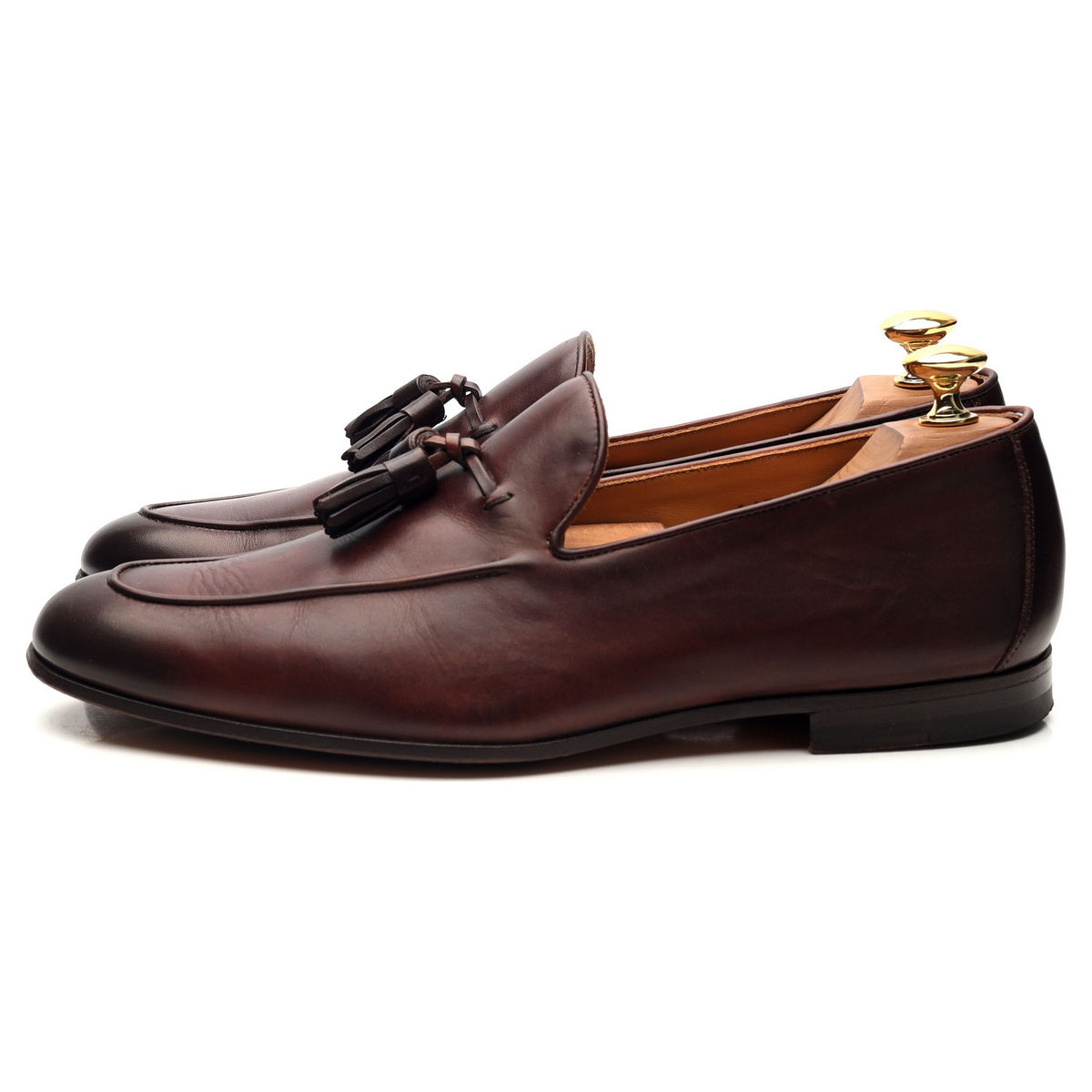 Brown Leather Tassel Loafers UK 6 EU 40