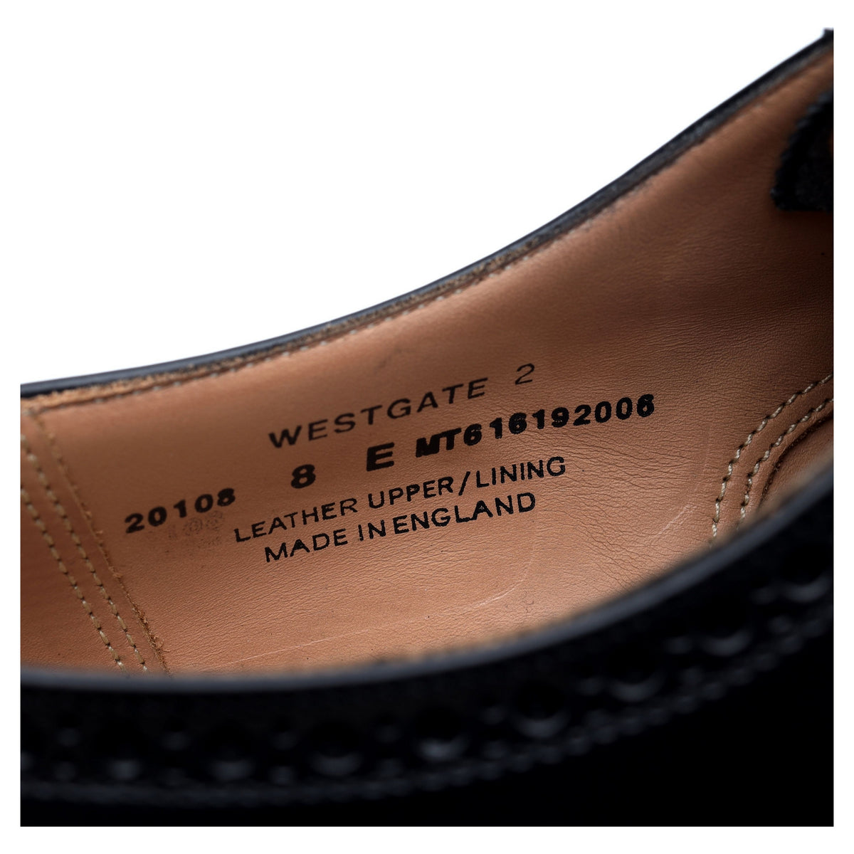 &#39;Westgate 2&#39; Black Leather Oxford Brogues UK 8 E