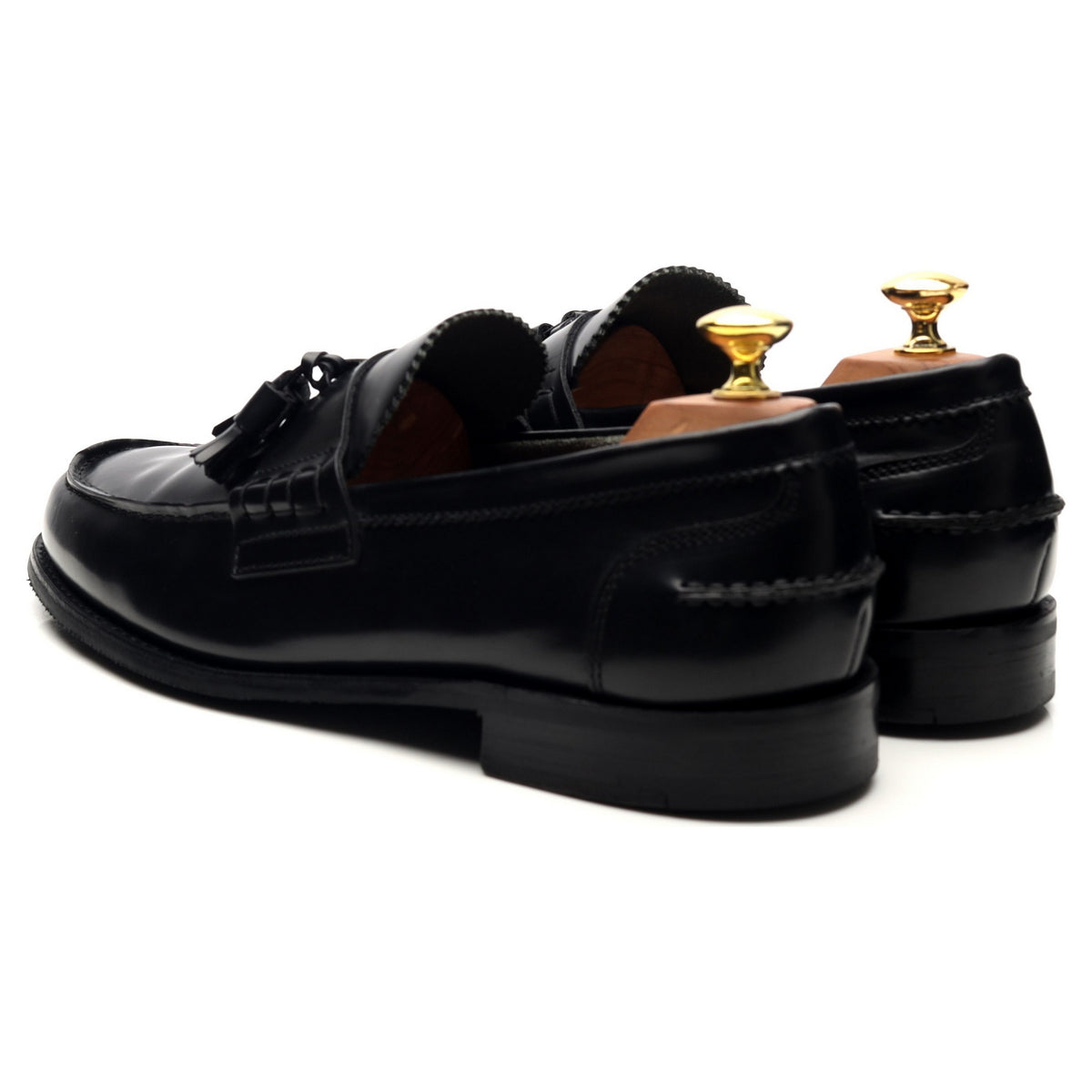 &#39;Dorney&#39; Black Leather Tassel Loafers UK 7 F