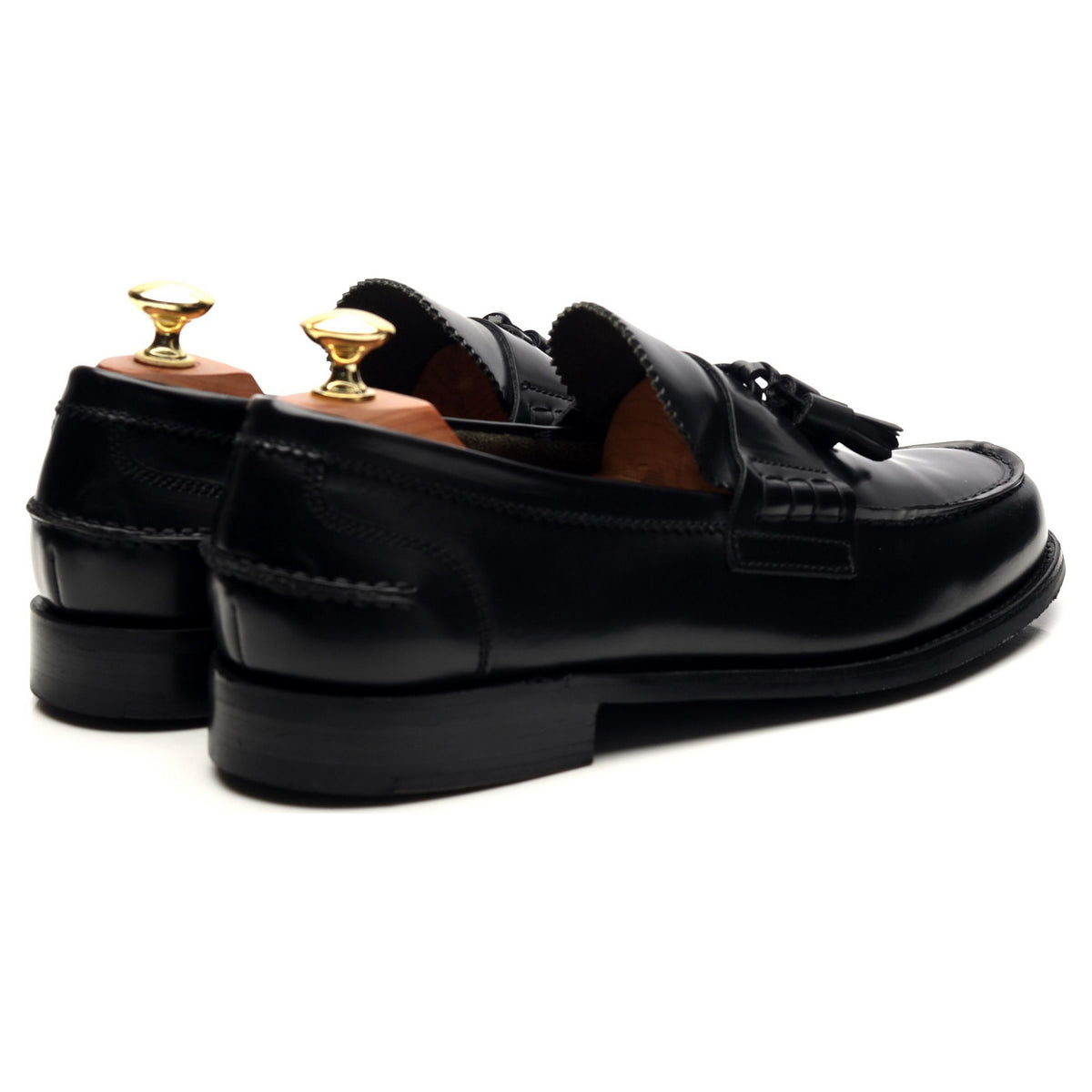 &#39;Dorney&#39; Black Leather Tassel Loafers UK 7 F