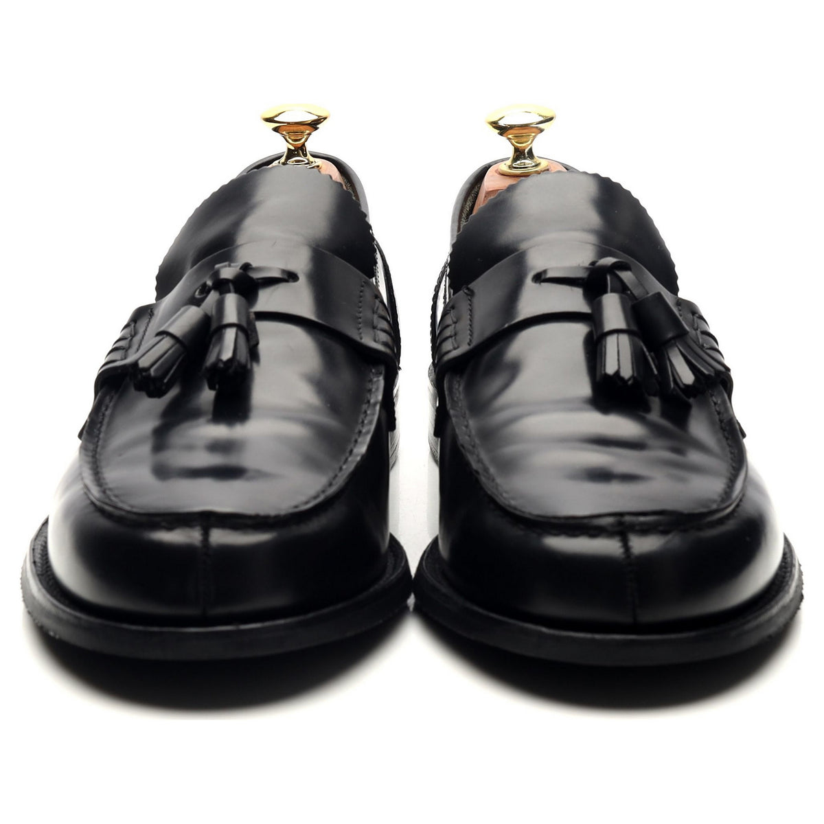 &#39;Dorney&#39; Black Leather Tassel Loafers UK 7 F