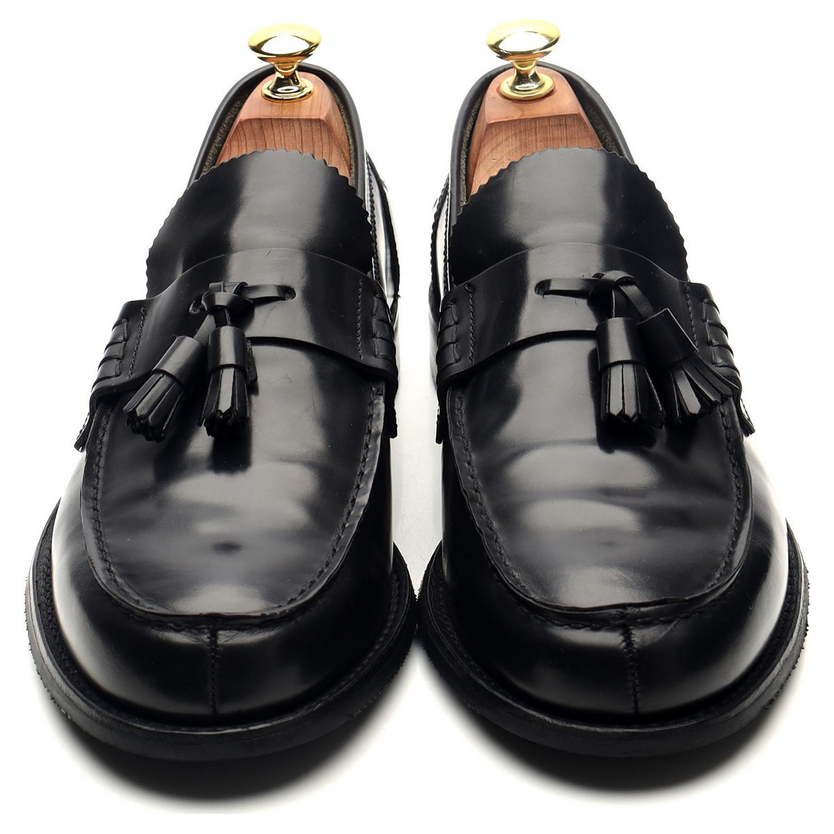 &#39;Dorney&#39; Black Leather Tassel Loafers UK 7 F