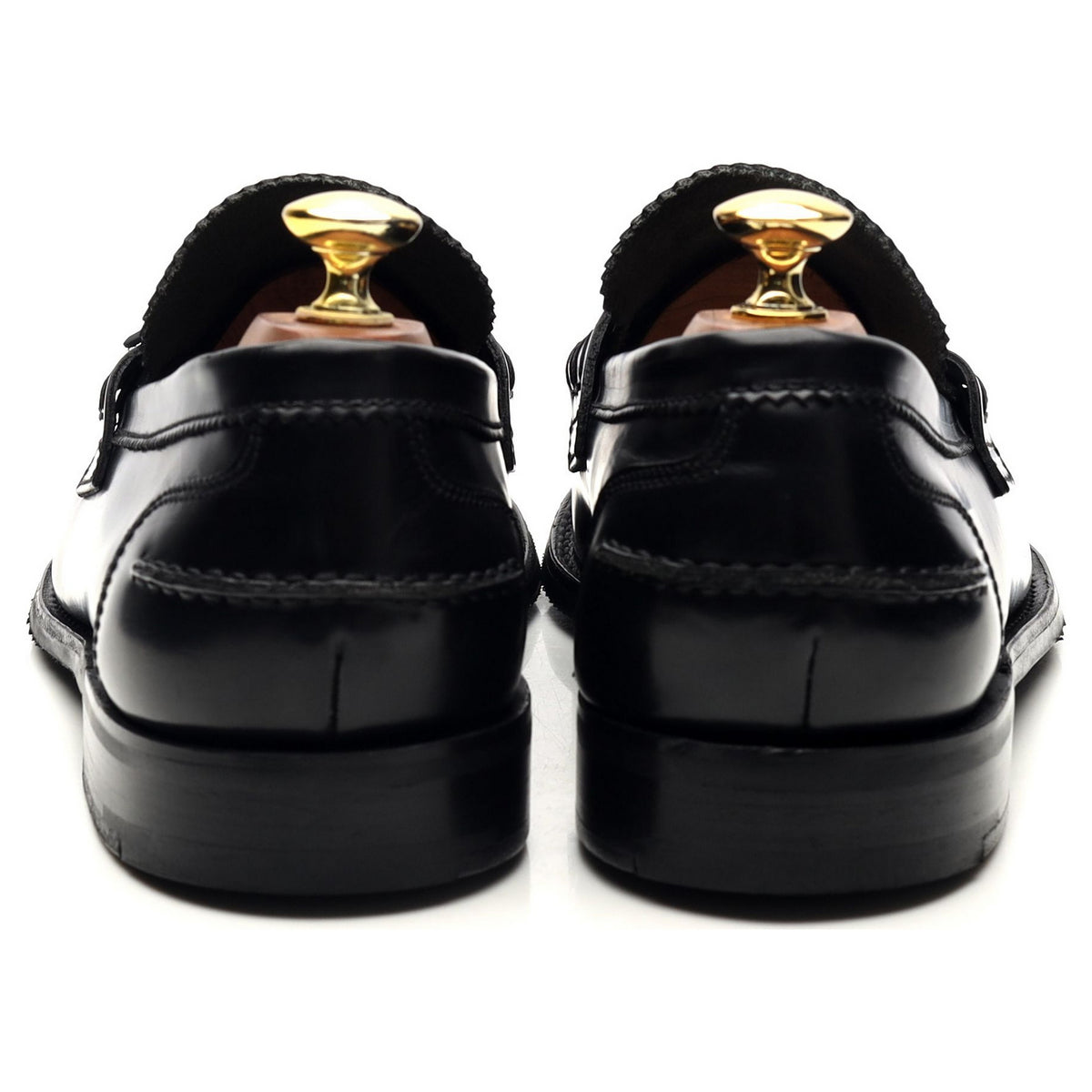 &#39;Dorney&#39; Black Leather Tassel Loafers UK 7 F