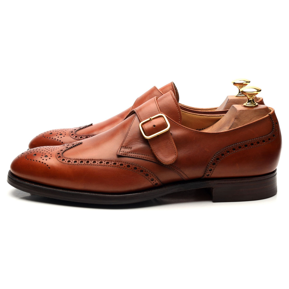 &#39;Chalfont&#39; Tan Brown Leather Monk Strap UK 9 E