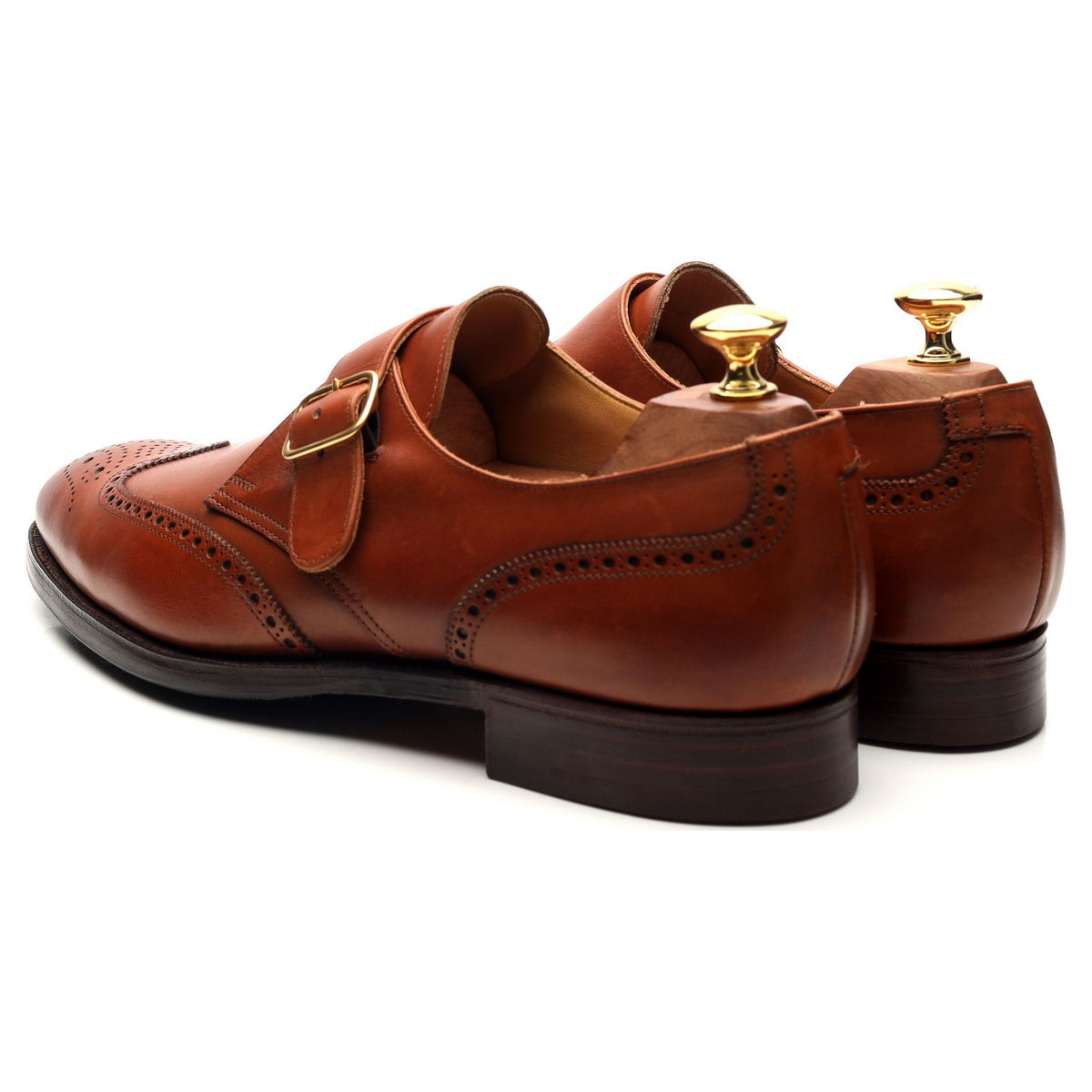 &#39;Chalfont&#39; Tan Brown Leather Monk Strap UK 9 E