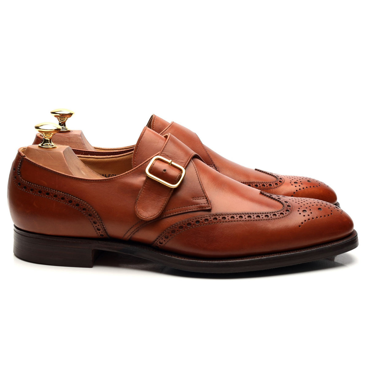 &#39;Chalfont&#39; Tan Brown Leather Monk Strap UK 9 E