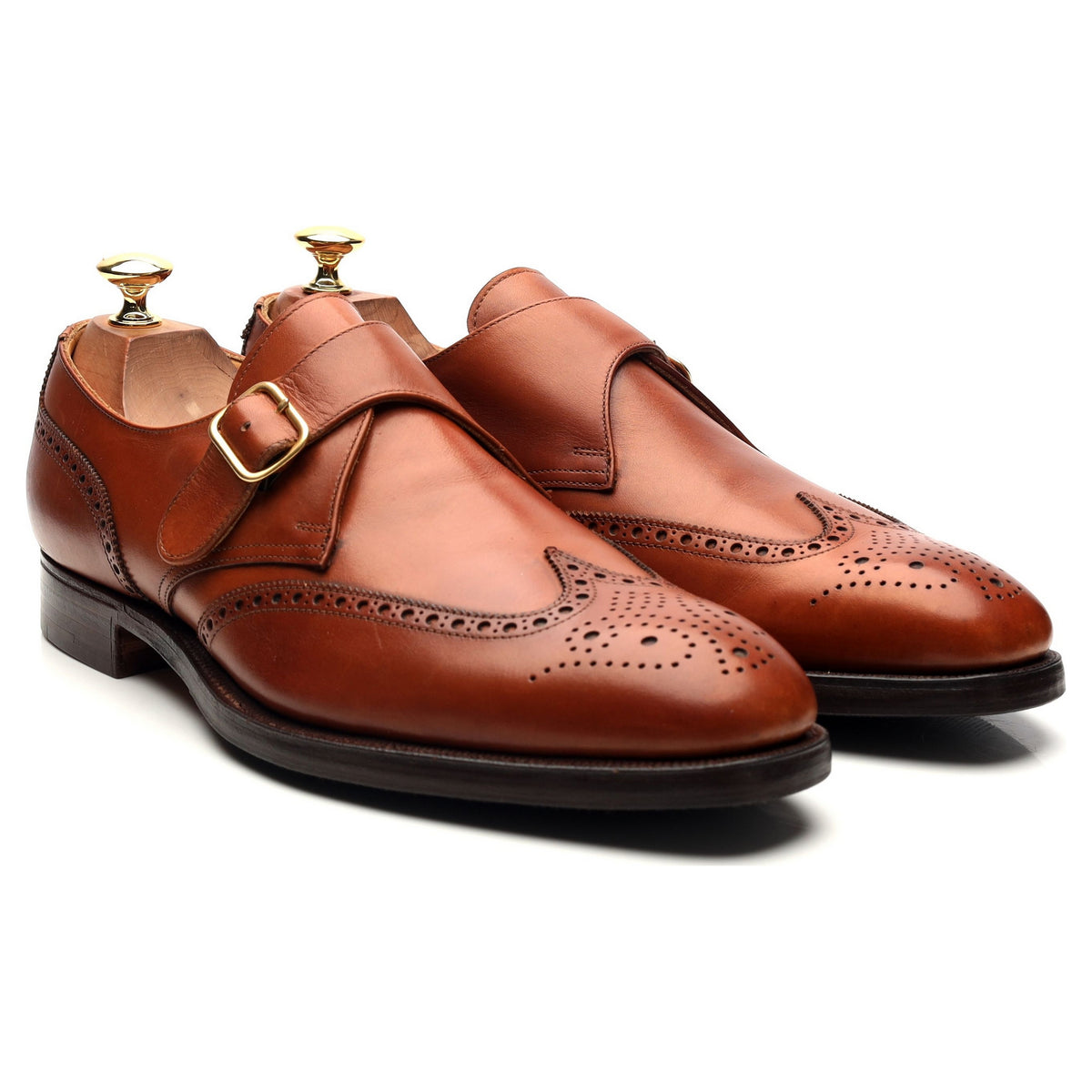 &#39;Chalfont&#39; Tan Brown Leather Monk Strap UK 9 E