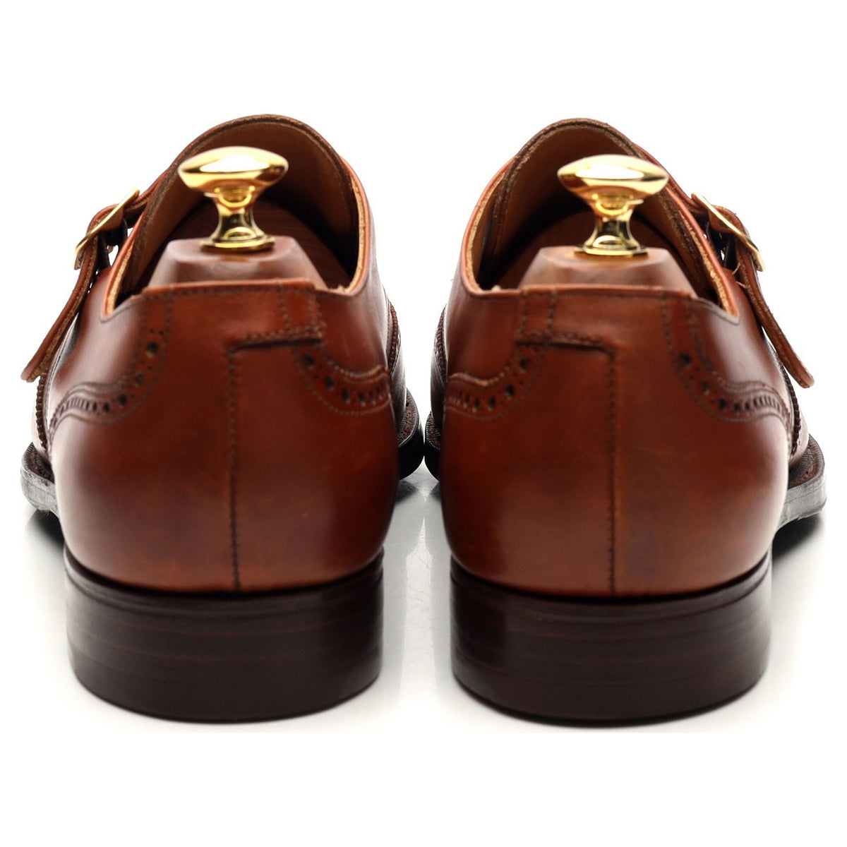 &#39;Chalfont&#39; Tan Brown Leather Monk Strap UK 9 E