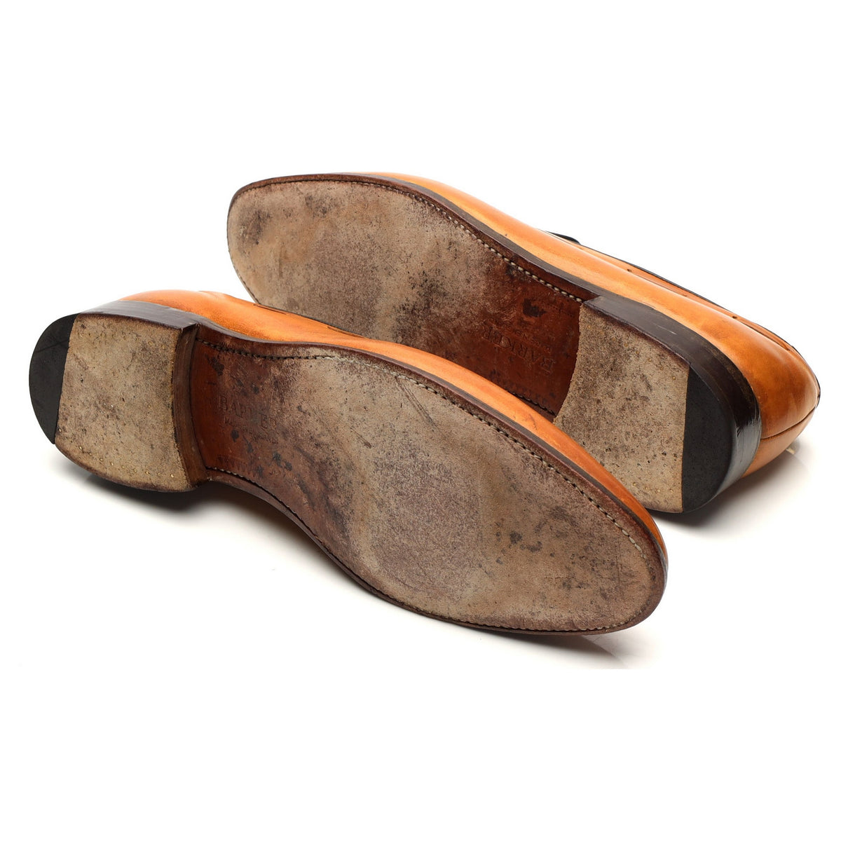 Tan Brown Leather Tassel Loafers UK 10 G