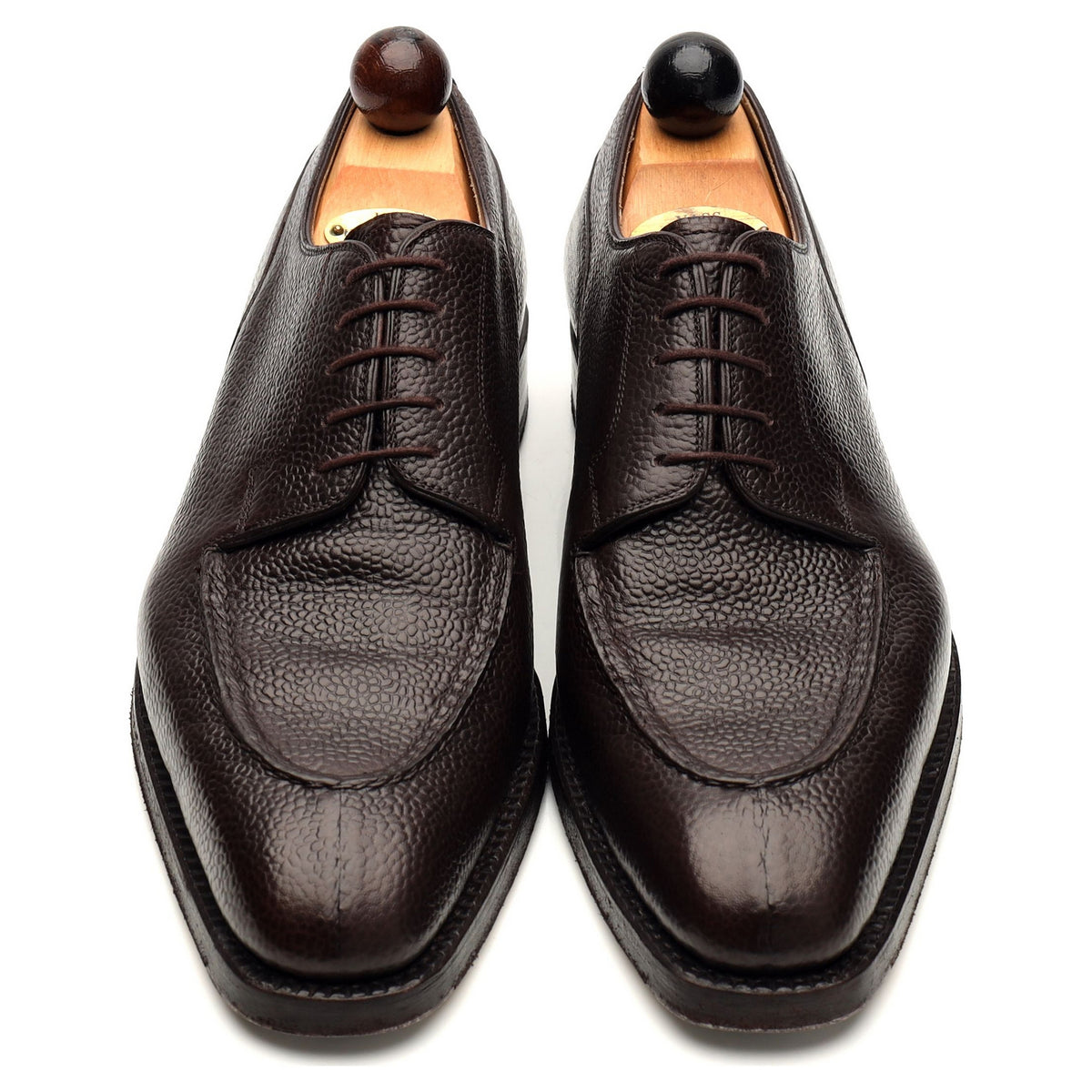 MTO Dark Brown Grain Leather Split Toe Derby UK 8 EU 42
