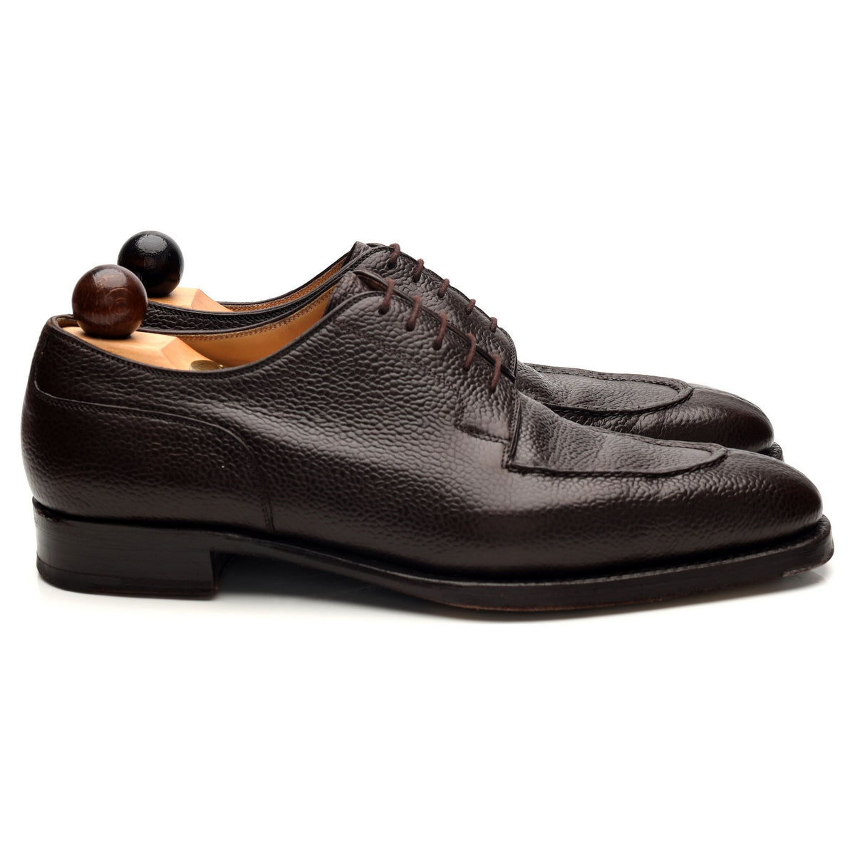 MTO Dark Brown Grain Leather Split Toe Derby UK 8 EU 42