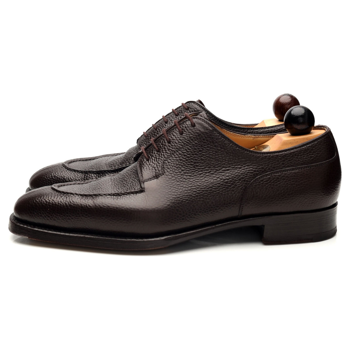 MTO Dark Brown Grain Leather Split Toe Derby UK 8 EU 42