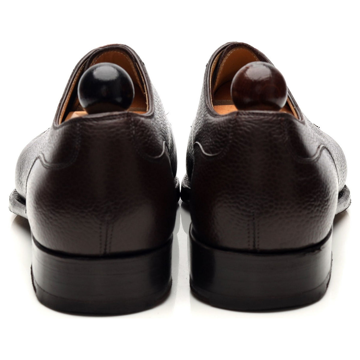 MTO Dark Brown Grain Leather Split Toe Derby UK 8 EU 42