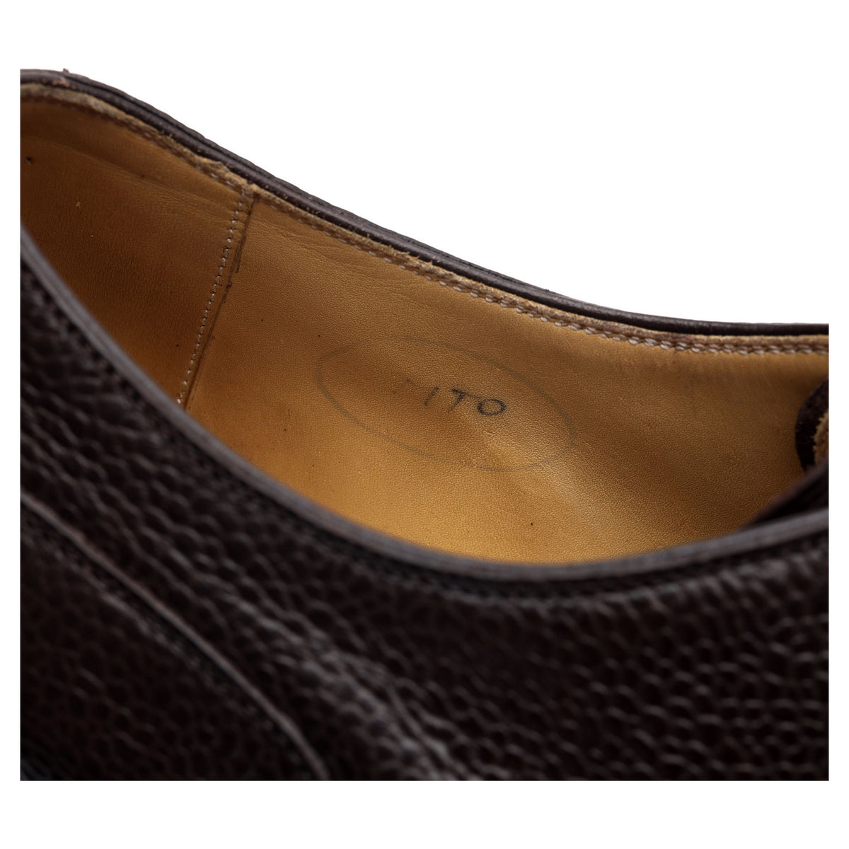 MTO Dark Brown Grain Leather Split Toe Derby UK 8 EU 42
