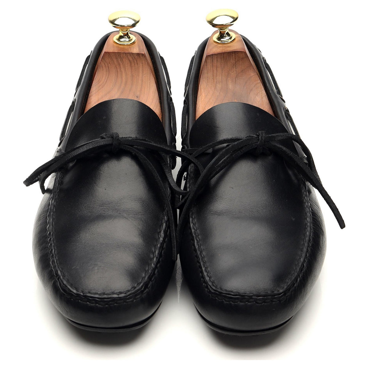 Black Leather Driving Loafers UK 7