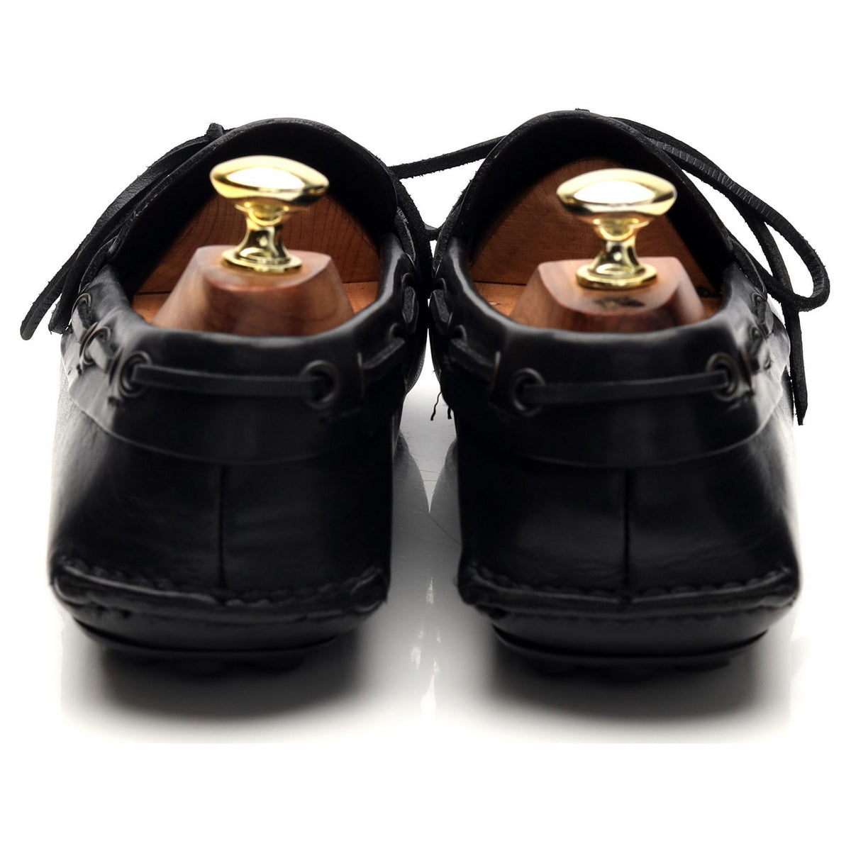 Black Leather Driving Loafers UK 7