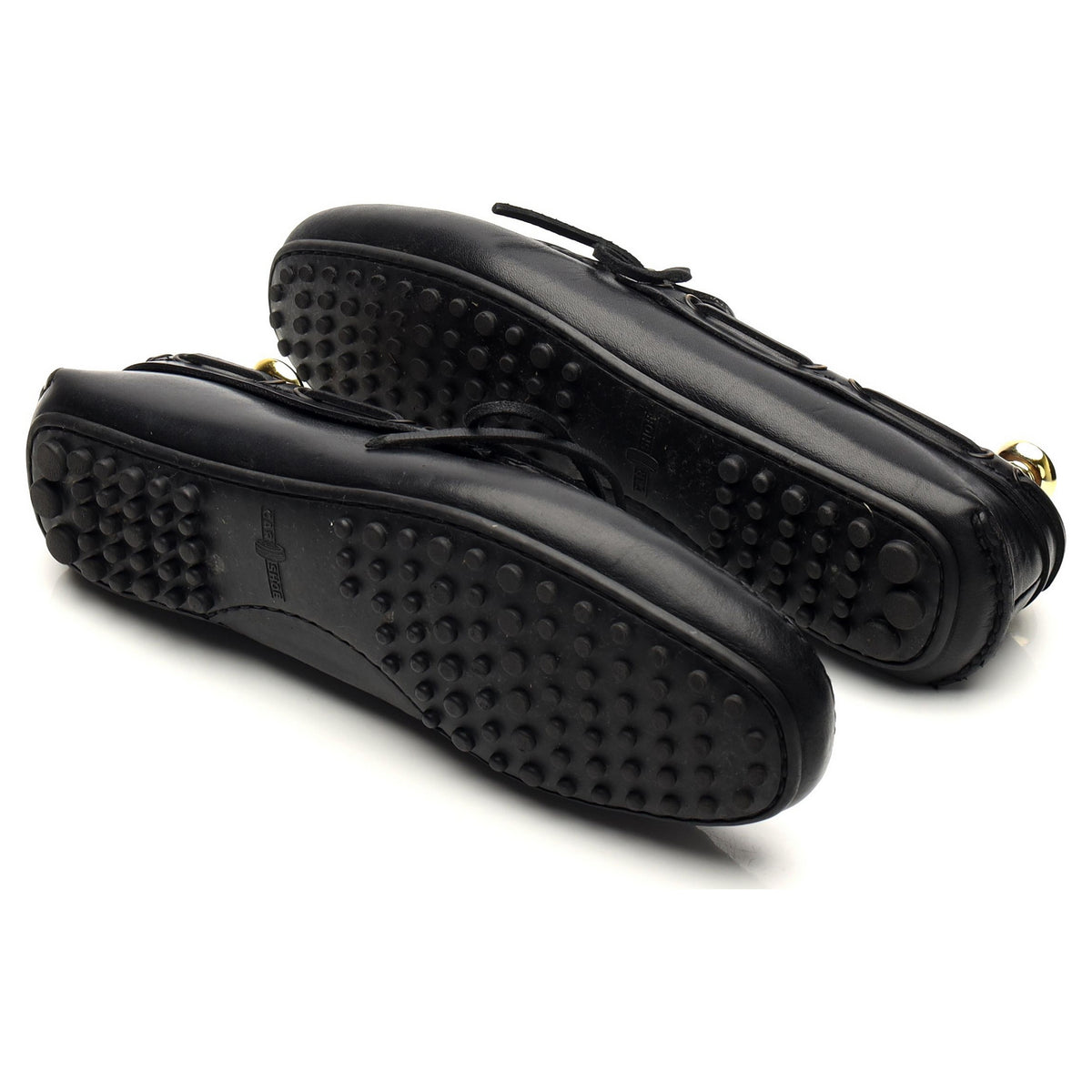 Black Leather Driving Loafers UK 7