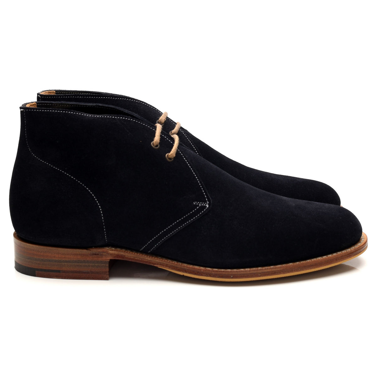 &#39;Sahara&#39; Navy Blue Suede Chukka Boots UK 7 F