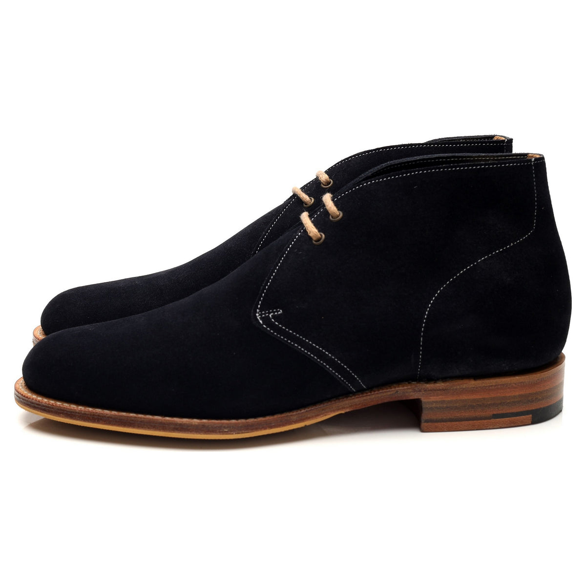 &#39;Sahara&#39; Navy Blue Suede Chukka Boots UK 7 F
