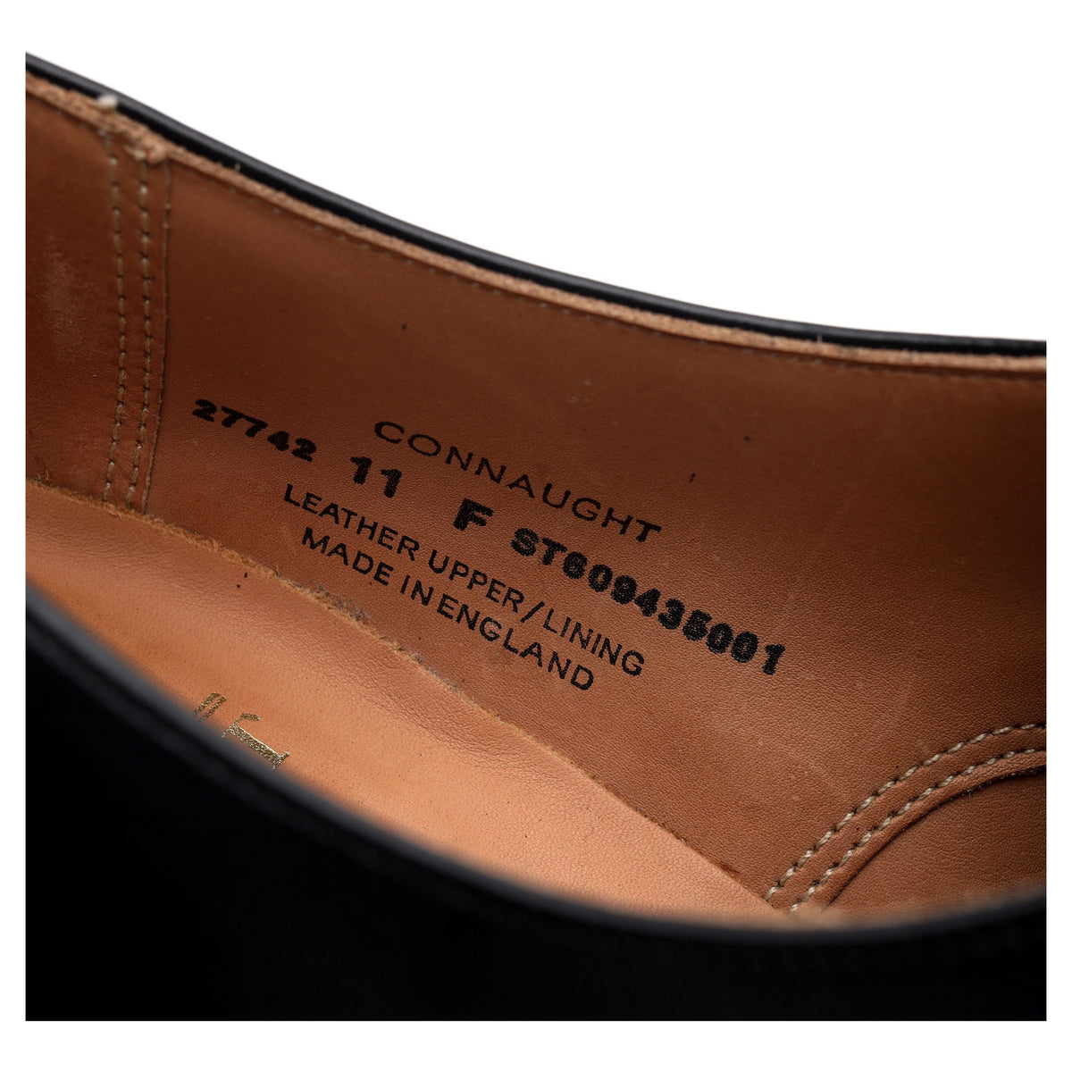 &#39;Connaught&#39; Black Leather Oxford UK 11 F