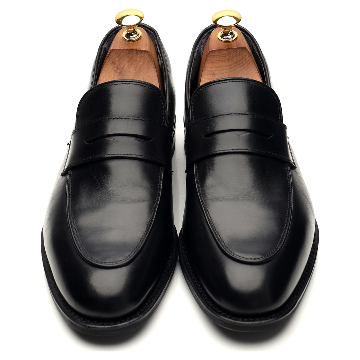 Black Leather Loafers UK 7 F