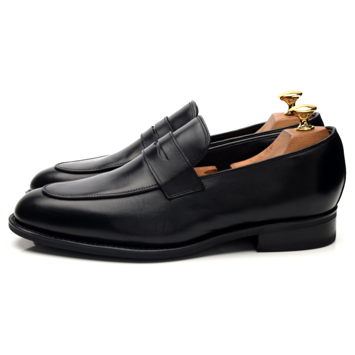 Black Leather Loafers UK 7 F