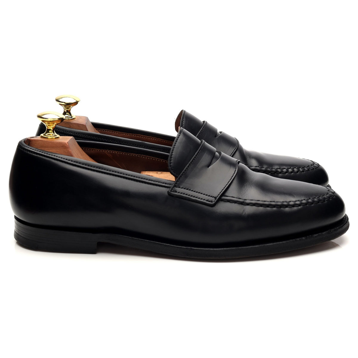 &#39;Boston&#39; Black Leather Loafers UK 8 E