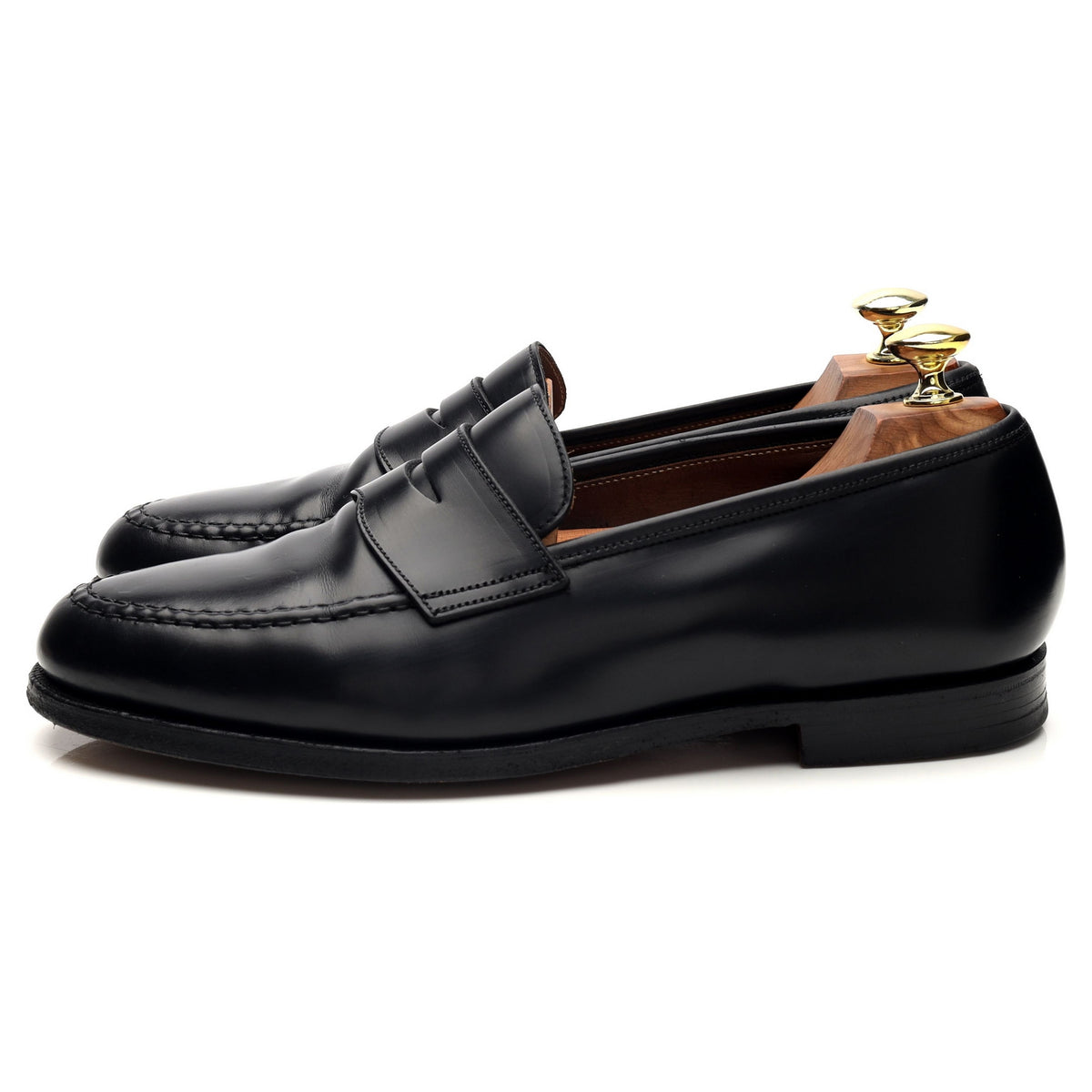 &#39;Boston&#39; Black Leather Loafers UK 8 E