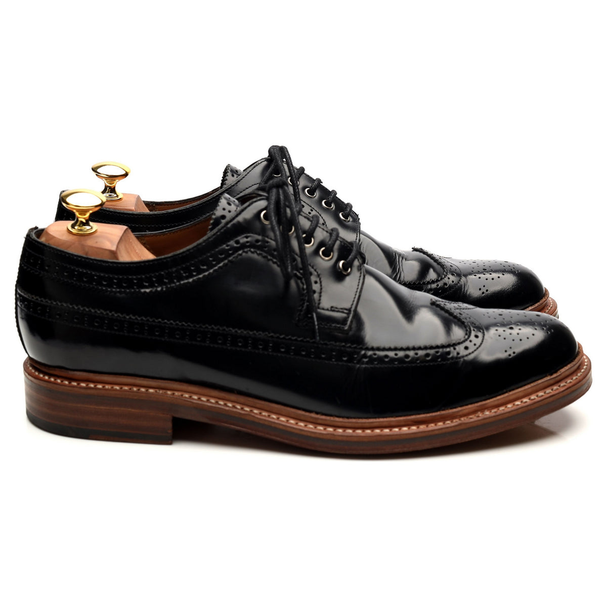 Sid Black Leather Derby Brogues UK 10 G Abbot s Shoes